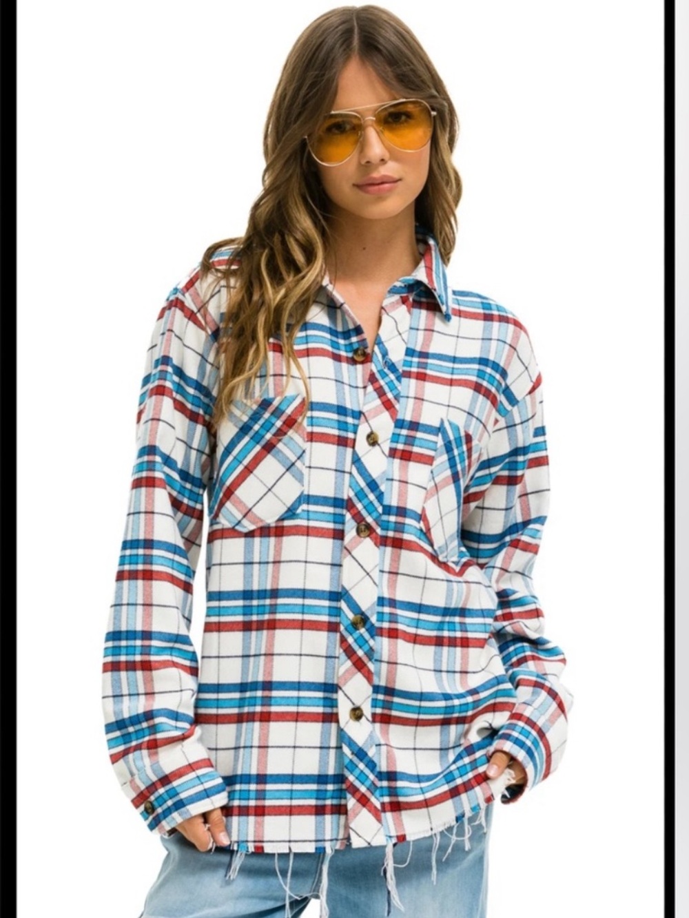 Aviator Nation Montauk Plaid Western Flannel Shirt Unisex Size XS